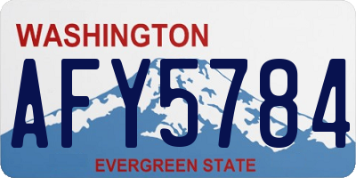 WA license plate AFY5784