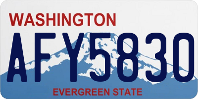 WA license plate AFY5830