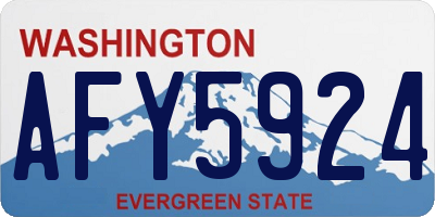 WA license plate AFY5924