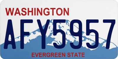 WA license plate AFY5957