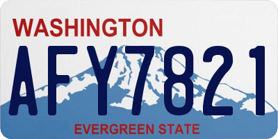 WA license plate AFY7821