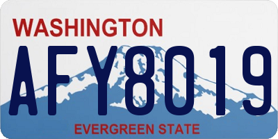 WA license plate AFY8019