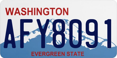 WA license plate AFY8091