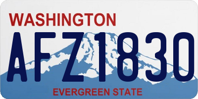 WA license plate AFZ1830