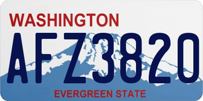 WA license plate AFZ3820