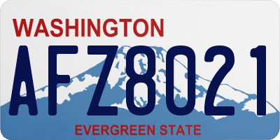 WA license plate AFZ8021