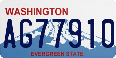 WA license plate AG77910