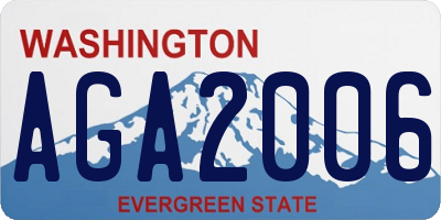 WA license plate AGA2006