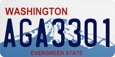 WA license plate AGA3301