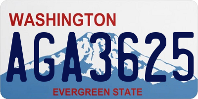 WA license plate AGA3625