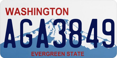 WA license plate AGA3849