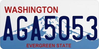 WA license plate AGA5053