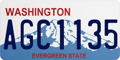 WA license plate AGC1135