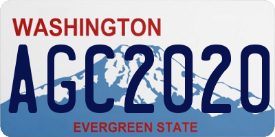 WA license plate AGC2020