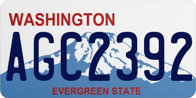 WA license plate AGC2392
