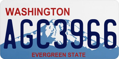 WA license plate AGC3966