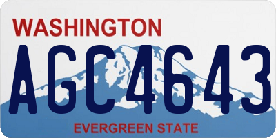 WA license plate AGC4643