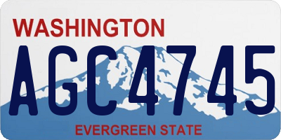 WA license plate AGC4745
