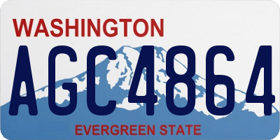 WA license plate AGC4864