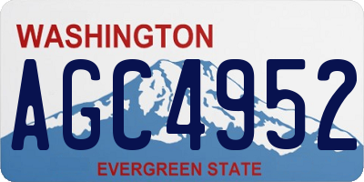 WA license plate AGC4952