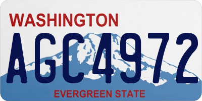 WA license plate AGC4972