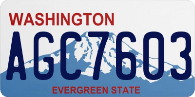 WA license plate AGC7603