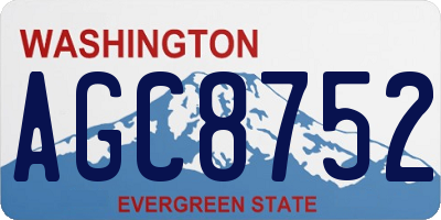 WA license plate AGC8752