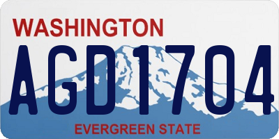 WA license plate AGD1704