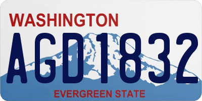 WA license plate AGD1832