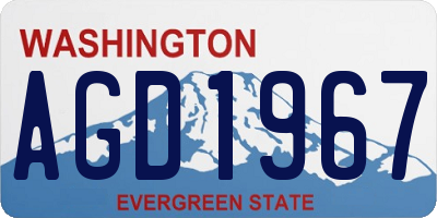 WA license plate AGD1967