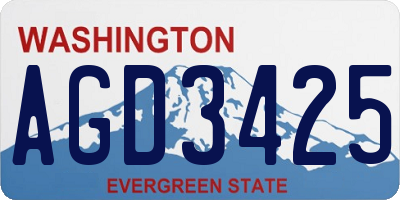 WA license plate AGD3425