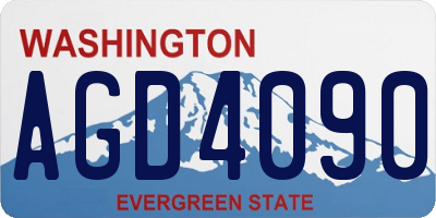 WA license plate AGD4090