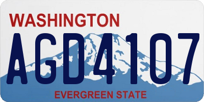WA license plate AGD4107