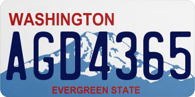 WA license plate AGD4365
