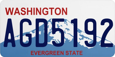 WA license plate AGD5192