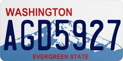 WA license plate AGD5927
