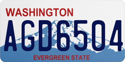 WA license plate AGD6504