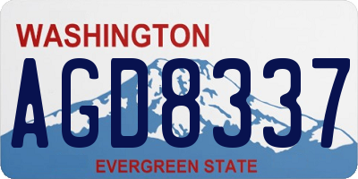 WA license plate AGD8337