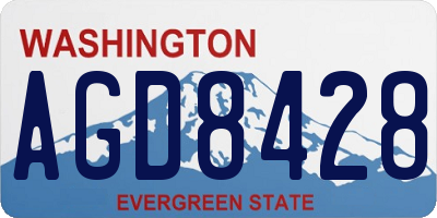 WA license plate AGD8428