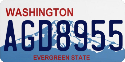 WA license plate AGD8955