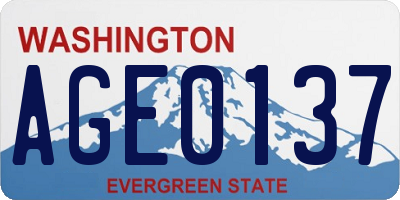 WA license plate AGE0137