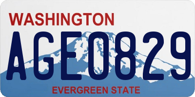 WA license plate AGE0829