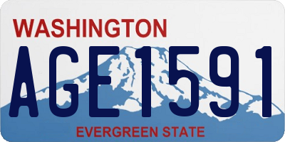 WA license plate AGE1591