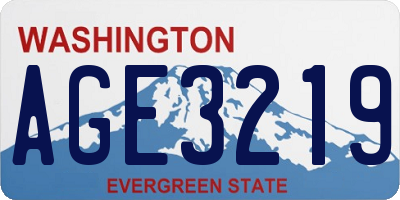 WA license plate AGE3219
