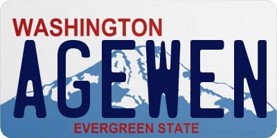 WA license plate AGEWEN