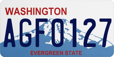 WA license plate AGF0127
