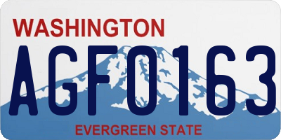 WA license plate AGF0163