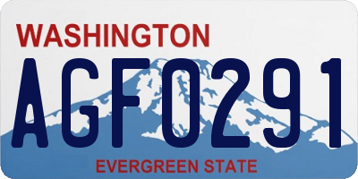 WA license plate AGF0291