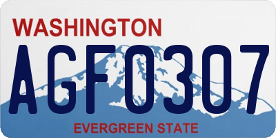 WA license plate AGF0307