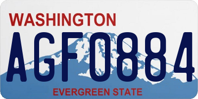 WA license plate AGF0884